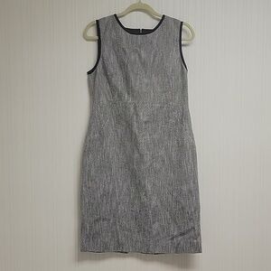 Hobbs London women's tweed dress sz 8 knee length flax/linen old money office